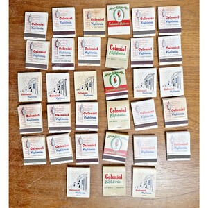 Fort Worth Arlington Texas Colonial Cafeteria Matchbooks Front Strike Unstruck